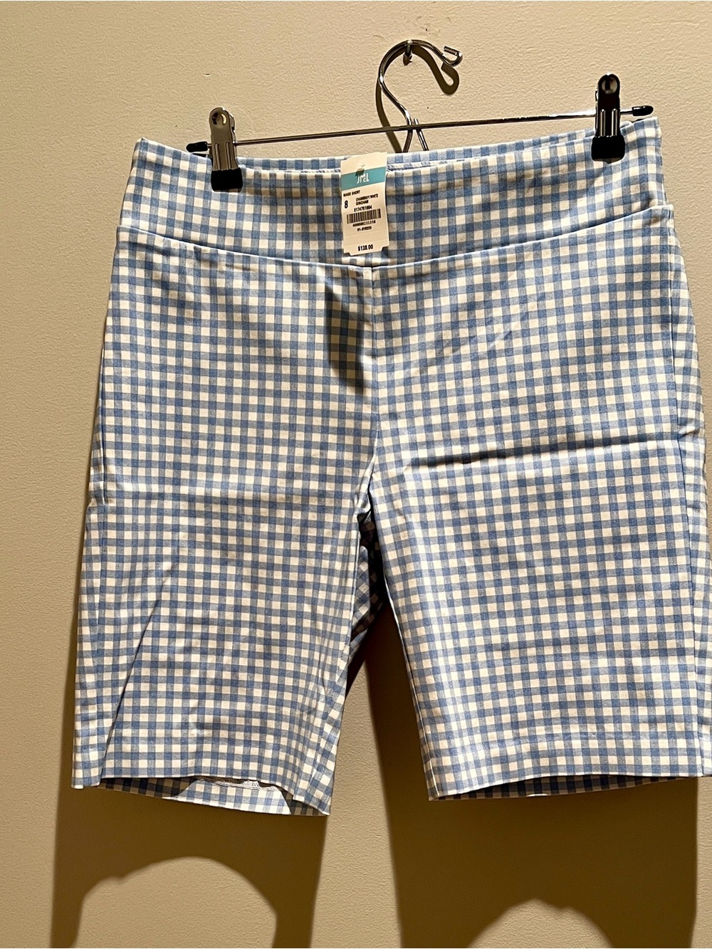 J. McLaughlin “Massie” Light Blue Gingham Women's Bermudas - NWT!